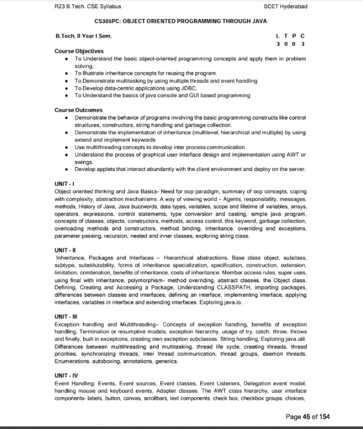 OOPS Syllabus Part 1